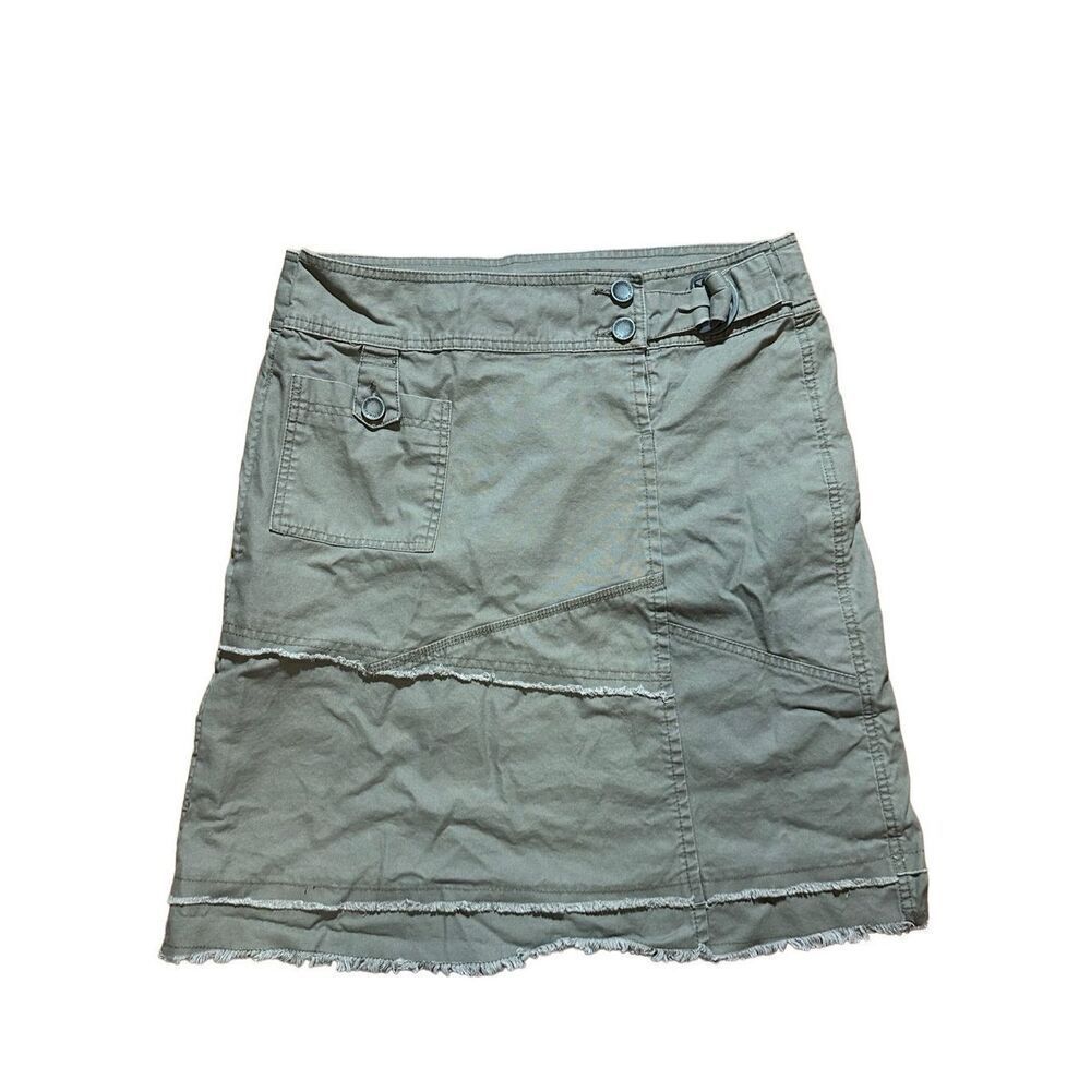 Vintage Natural Reflections Olive green cargo y2k 90s skirt sz 12 women’s‎